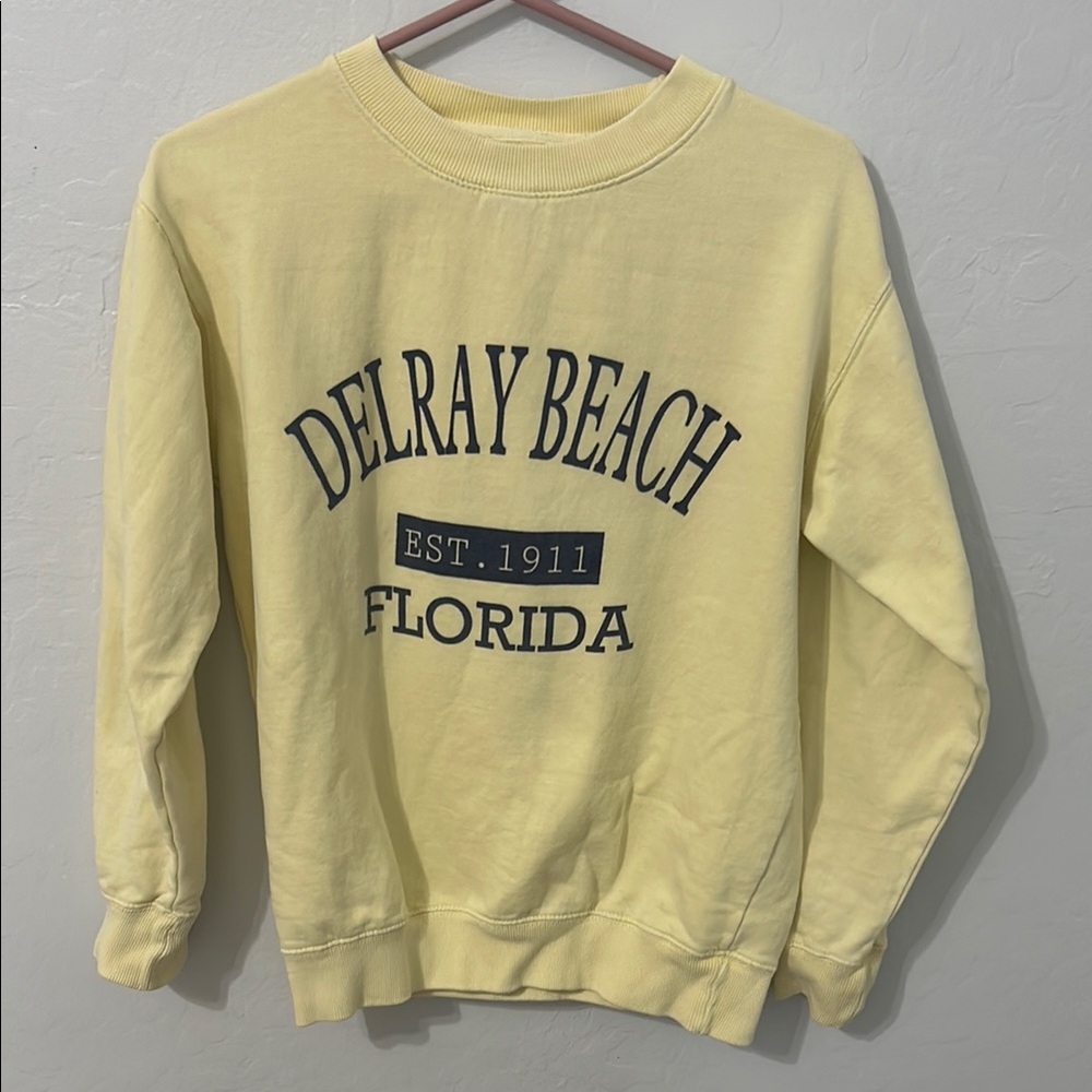 Delray Beach Florida Yellow Sweatshirt